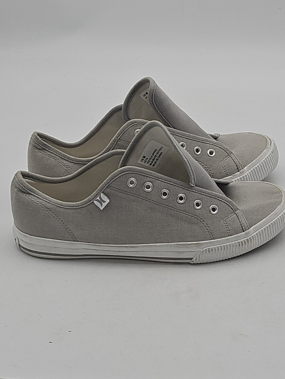 Mint  condition Hurley Chloe grey slip-on canvas sneakers. Size 10.5 M Soles Exc
